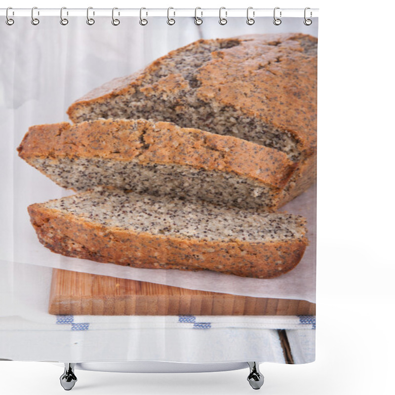 Personality  Delicious Poppy Seed  Cake Slices. Shower Curtains