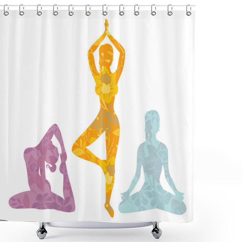 Personality  Beautiful Woman Doing Youga Exercises Shower Curtains