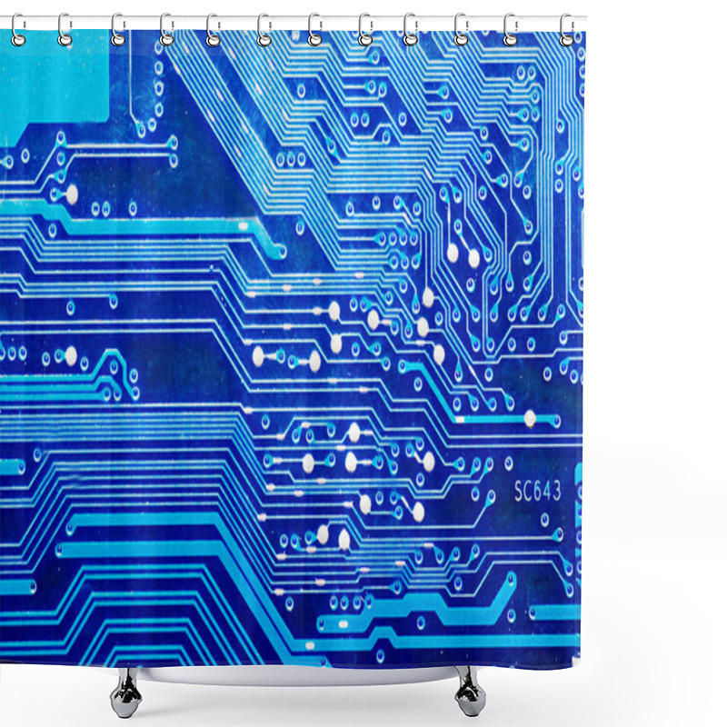 Personality  Close Up Of Computer Circuit Board Shower Curtains