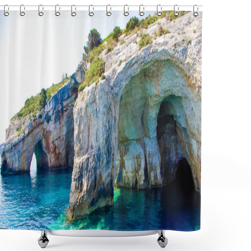 Personality  Blue Caves On Zakynthos Island, Greece Shower Curtains