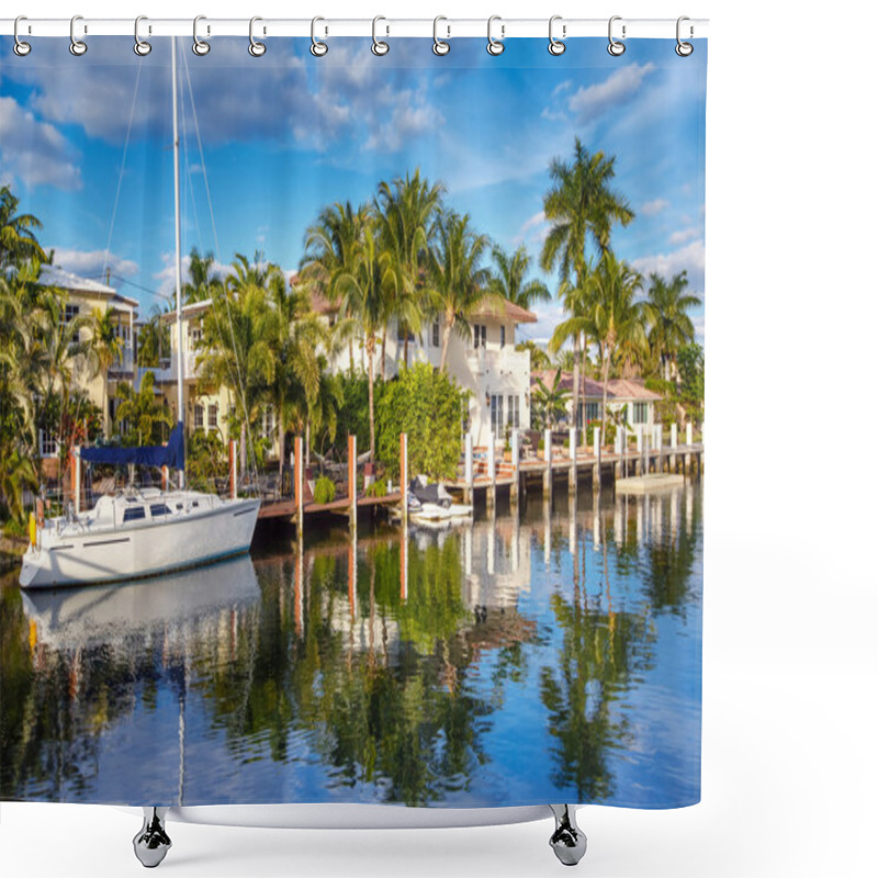 Personality  Expensive Yacht And Homes In Fort Lauderdale Shower Curtains