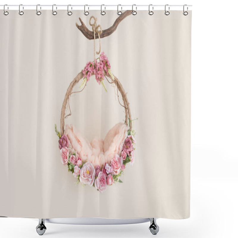 Personality  Lovely Flower Background For Newborn Baby, Concept Of Newborn Baby. Shower Curtains