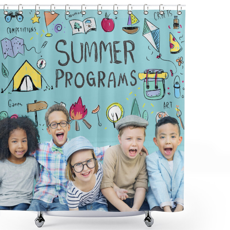 Personality  Kids Laughing And Have Fun Shower Curtains