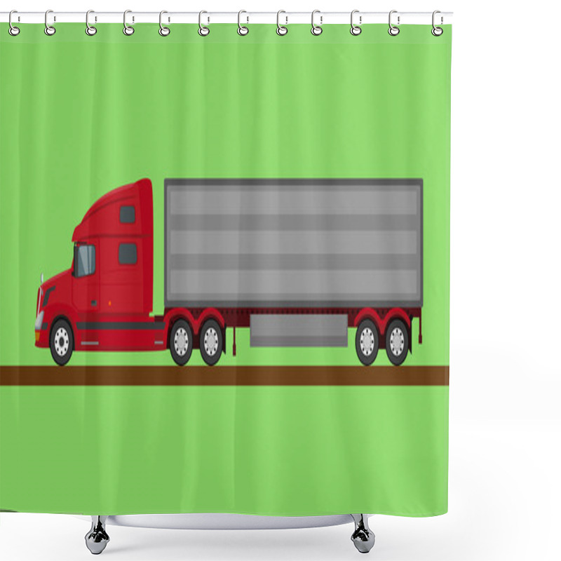 Personality  Red American Truck Isolated Shower Curtains