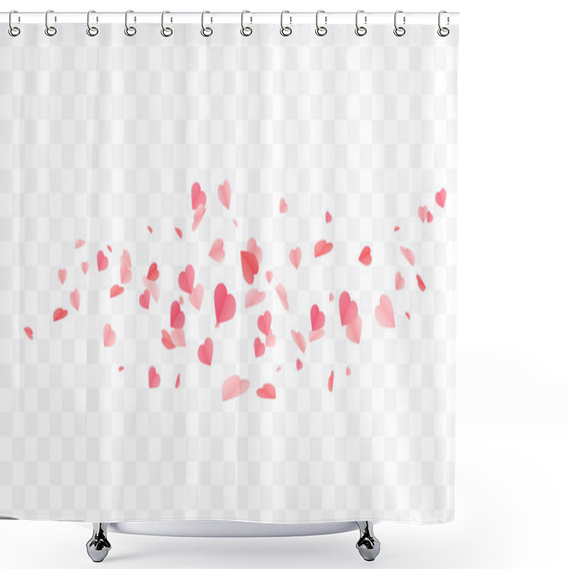 Personality  Hearts Shape Confetti Background. Valentines Day Vector Template Design. Shower Curtains