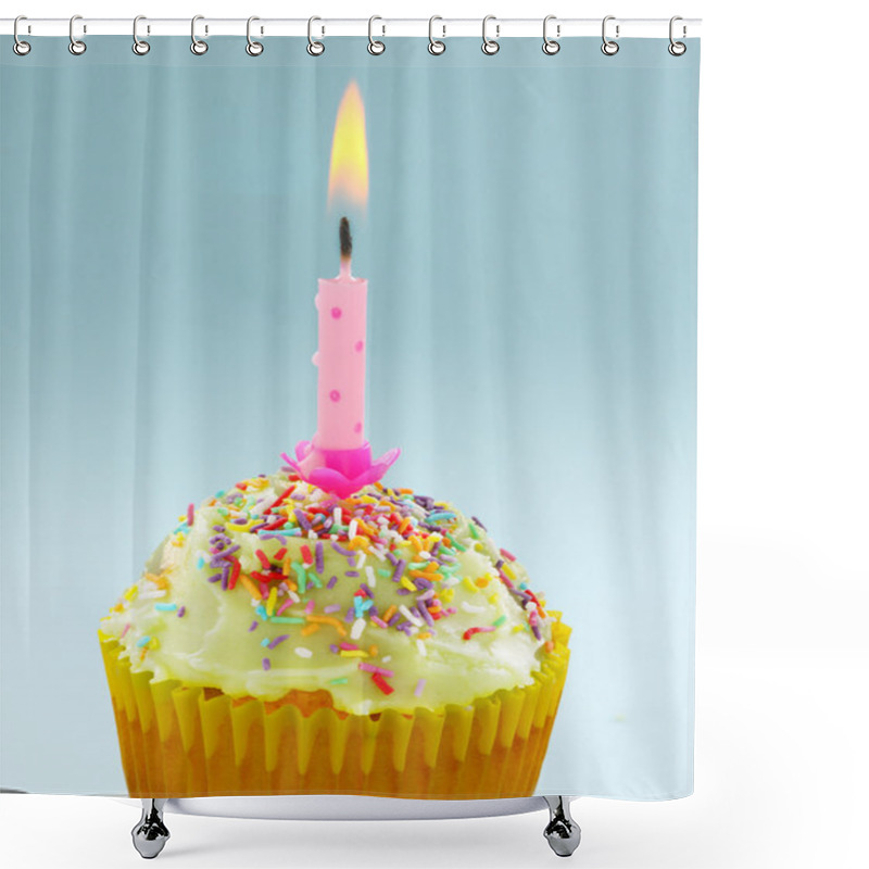 Personality  Birthday Candle Cup Cake Shower Curtains