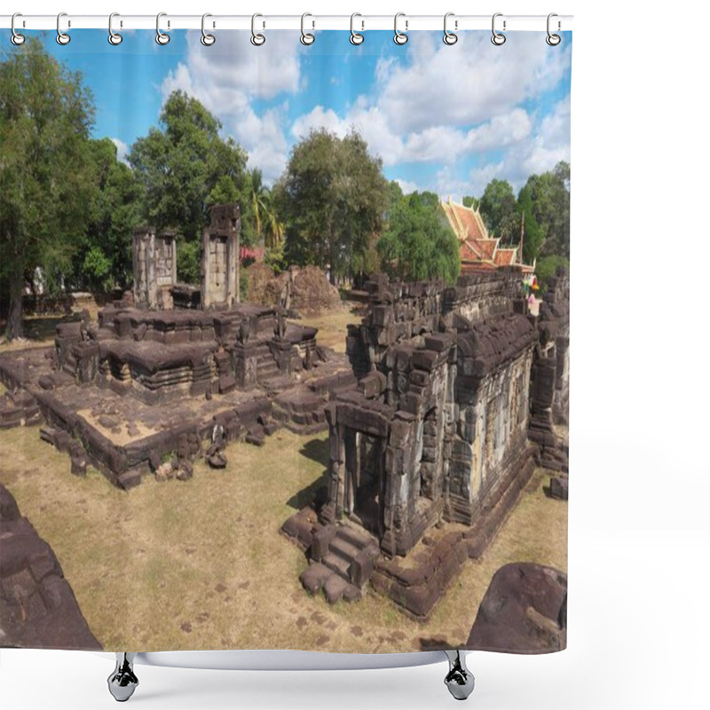 Personality  Siem Reap-December 24, 2017:Bakong Is The First Temple Mountain Of Sandstone Constructed By Rulers Of The Khmer Empire At Angkor Near Modern Siem Reap In Cambodia. Shower Curtains