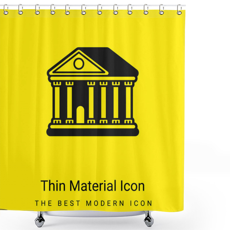 Personality  Bank Minimal Bright Yellow Material Icon Shower Curtains