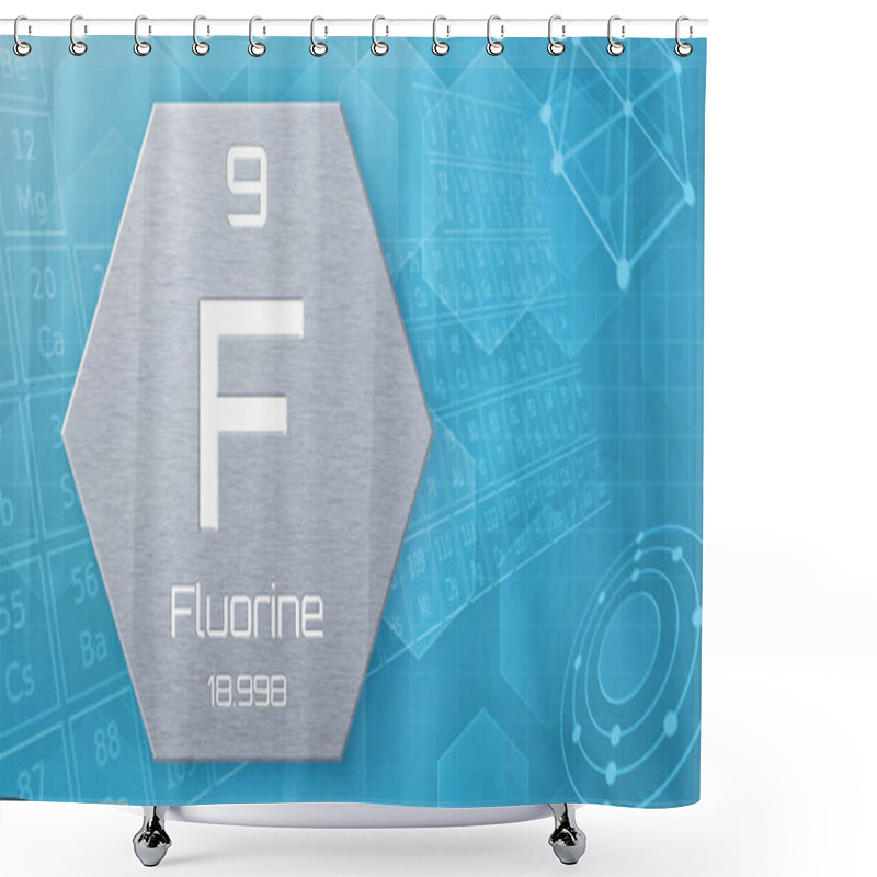 Personality  Chemical Element Of The Periodic Table - Fluorine Shower Curtains