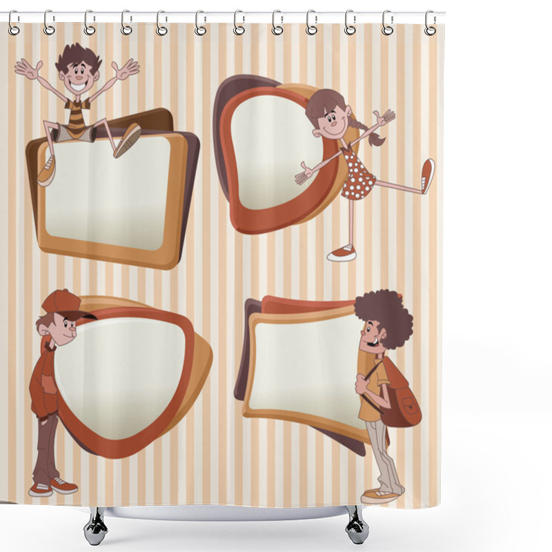 Personality  Cartoon Teenagers Shower Curtains