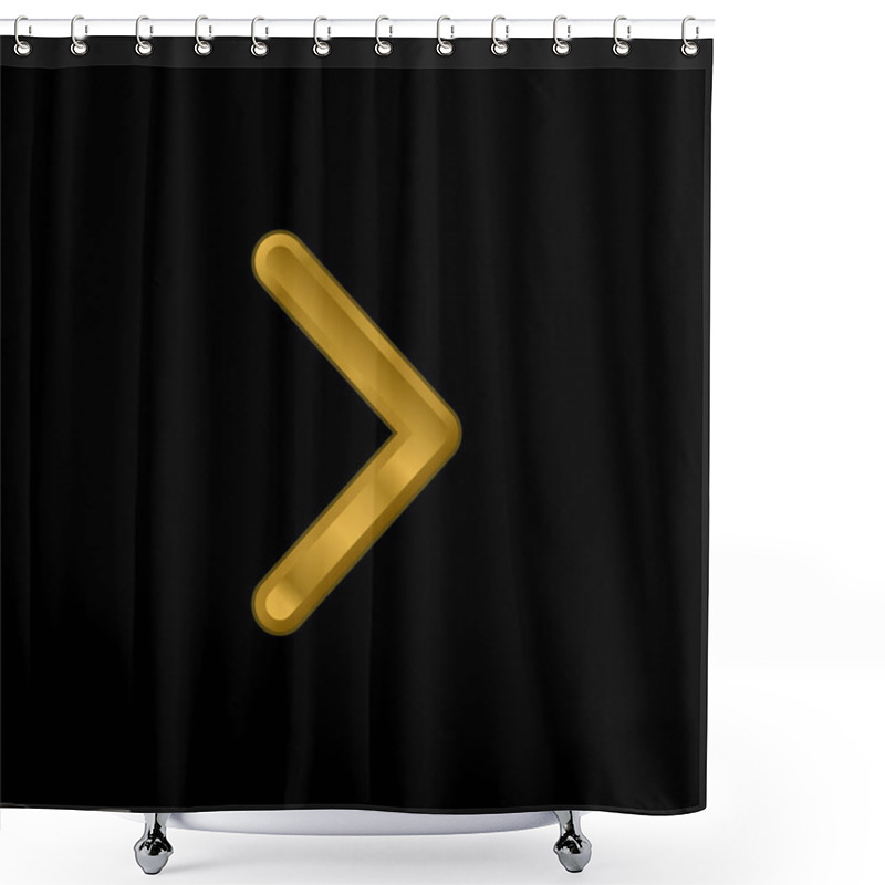 Personality  Arrow Point To Right Gold Plated Metalic Icon Or Logo Vector Shower Curtains