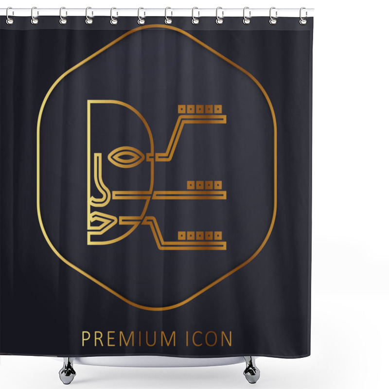 Personality  Biometric Identification Golden Line Premium Logo Or Icon Shower Curtains