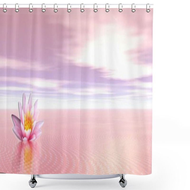 Personality  Pink Lily Flower In The Clear Pink Ocean Shower Curtains