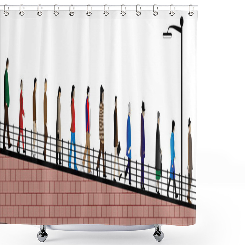 Personality  Walking Home Shower Curtains