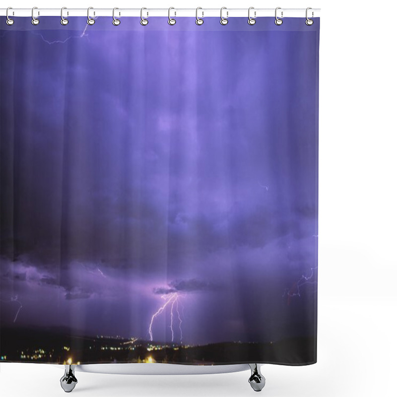 Personality  Electrical Storm In Arizona Shower Curtains