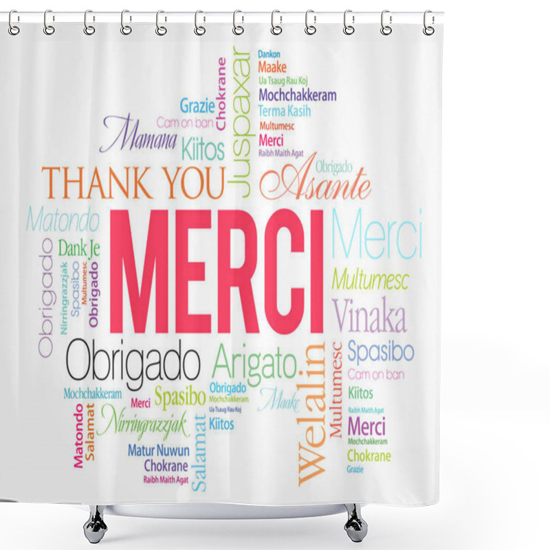 Personality  Merci (Thank You In French) Shower Curtains