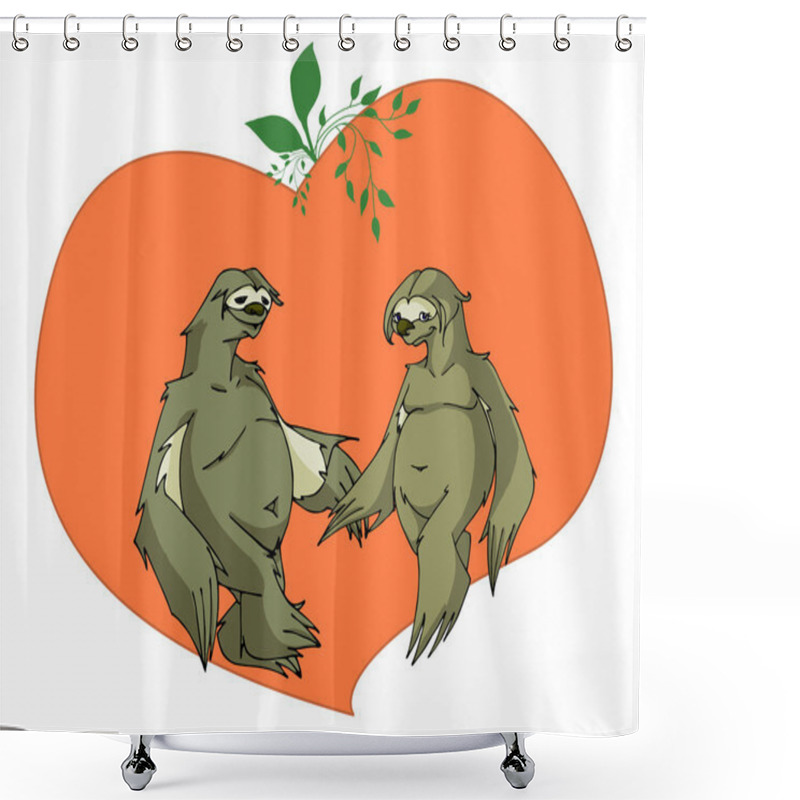 Personality  Sloth Love Shower Curtains