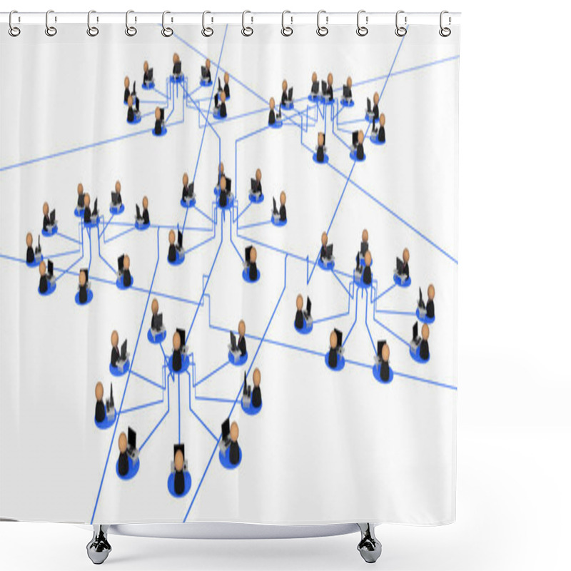 Personality  Business Symbols, User Network Shower Curtains