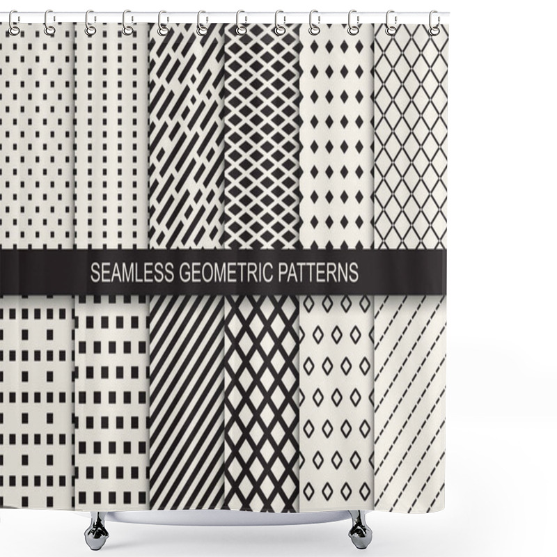 Personality  Collection Of Geometric Seamless Patterns. Shower Curtains