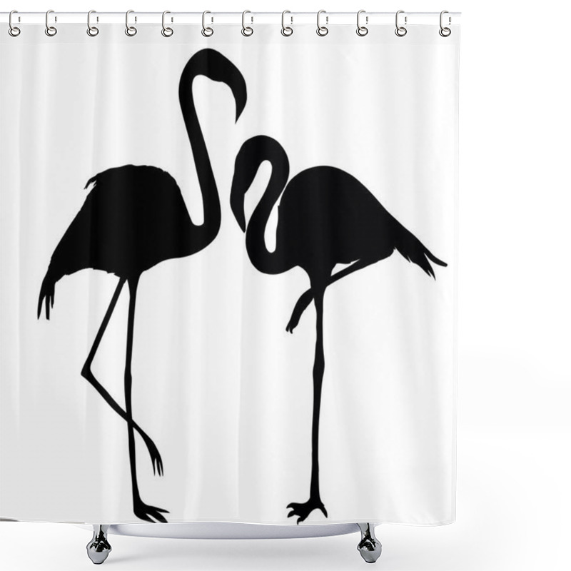 Personality  Design Of Two Flamingos Shower Curtains