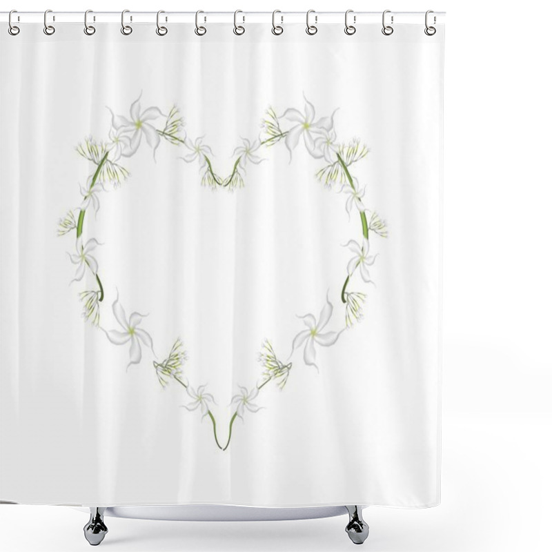 Personality  Cape Jasmine Flowers In A Heart Shape Shower Curtains