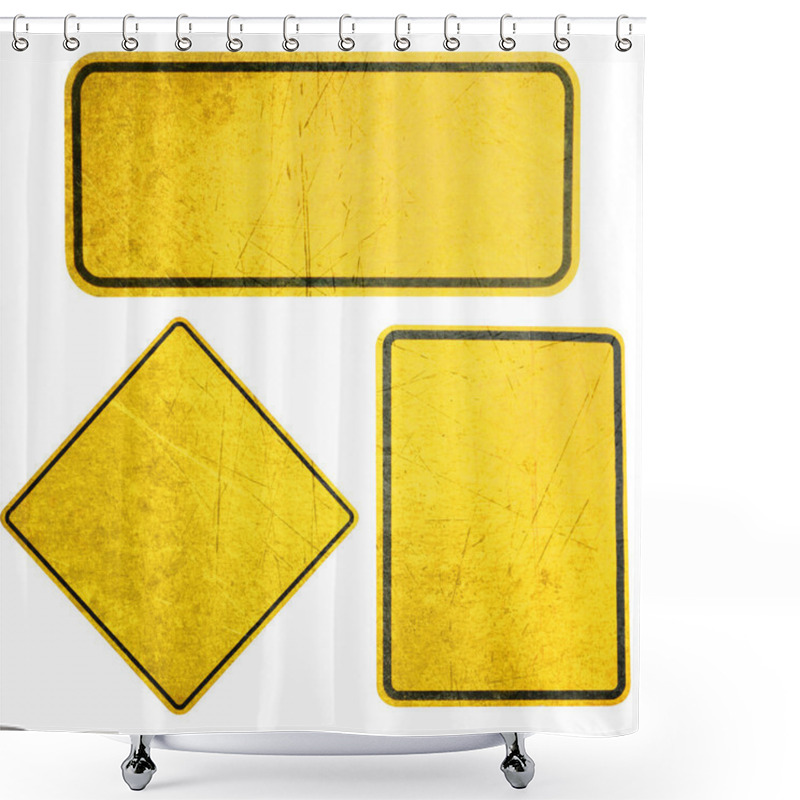 Personality  Yellow Sign Shower Curtains