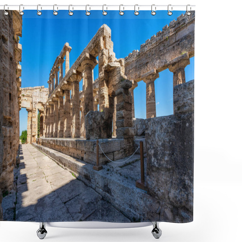 Personality  The Majestic Archeological Site Of Paestum, In The Province Of Salerno, Campania, Italy. Shower Curtains