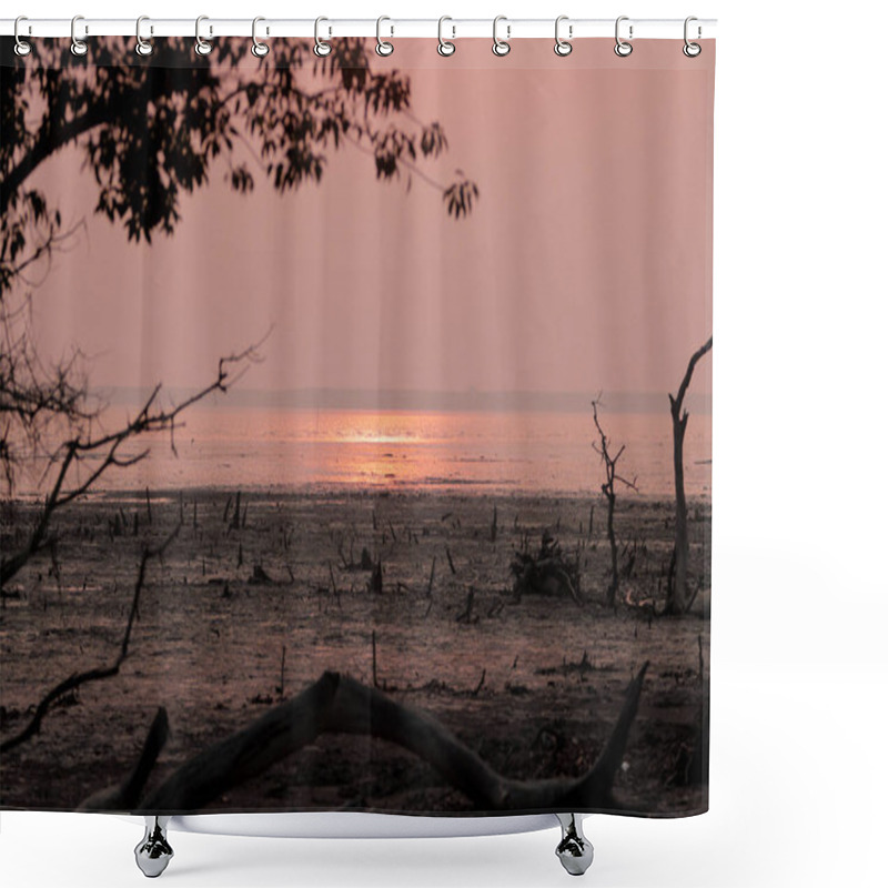 Personality  Sunset At Kotka Sea Beach.this Photo Was Taken From Sundarbans National Park,Bangladesh. Shower Curtains