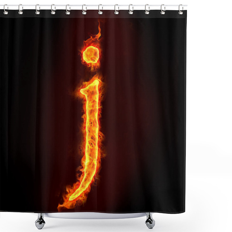 Personality  Fire Alphabets, Small Letter J Shower Curtains