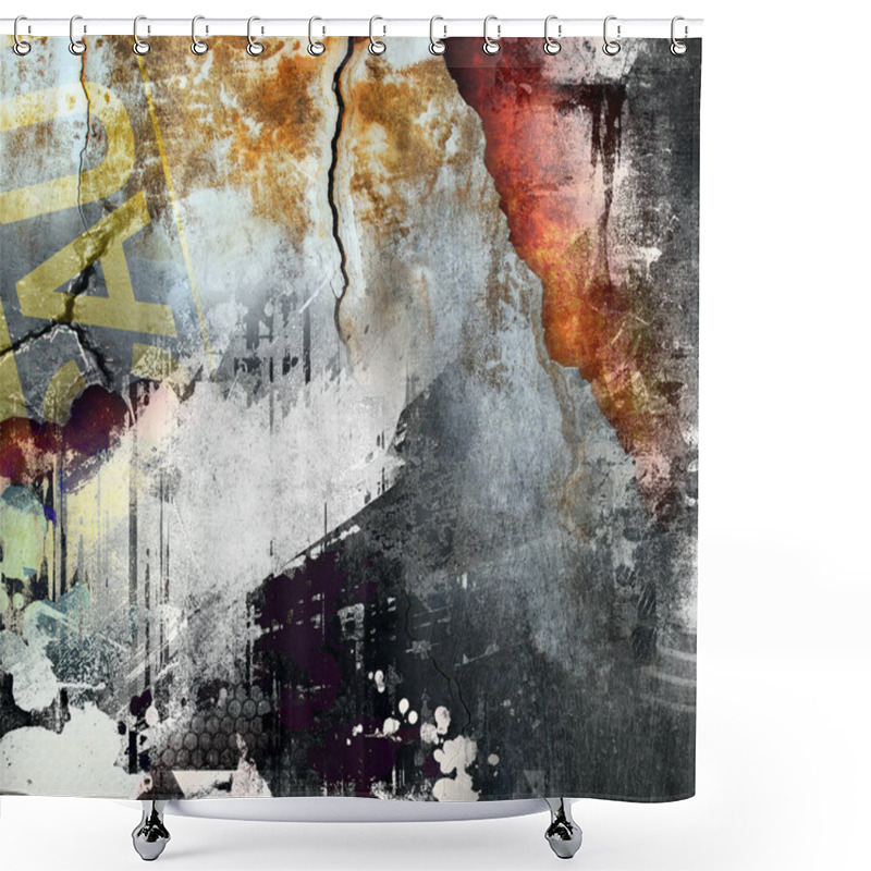 Personality  Cracked Wall Shower Curtains