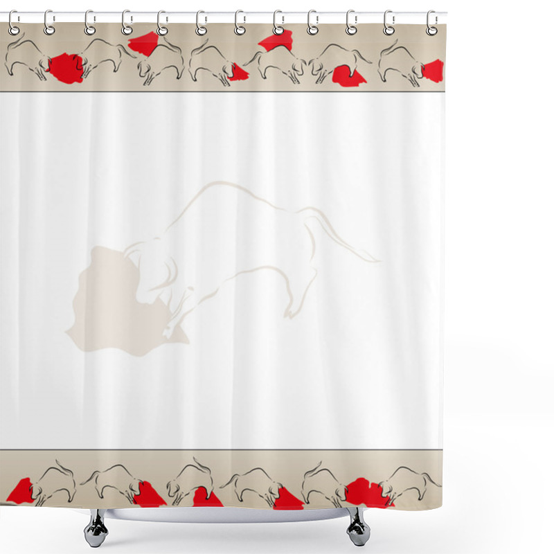 Personality  Bullfight Background Frame Vector Shower Curtains