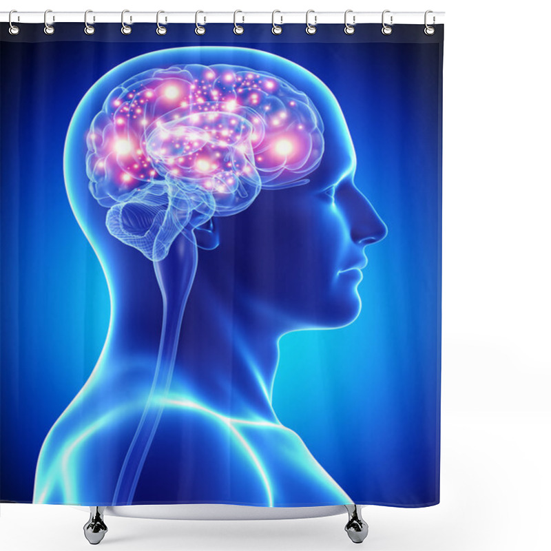 Personality  Male Active Brain Shower Curtains