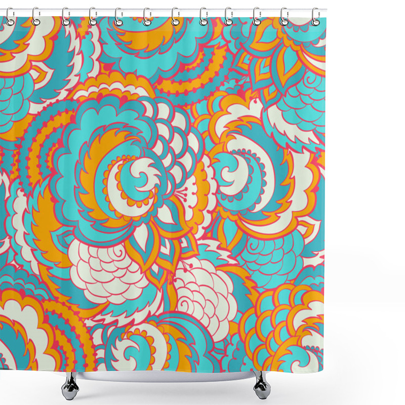 Personality  Floral Oriental Seamless Pattern Shower Curtains