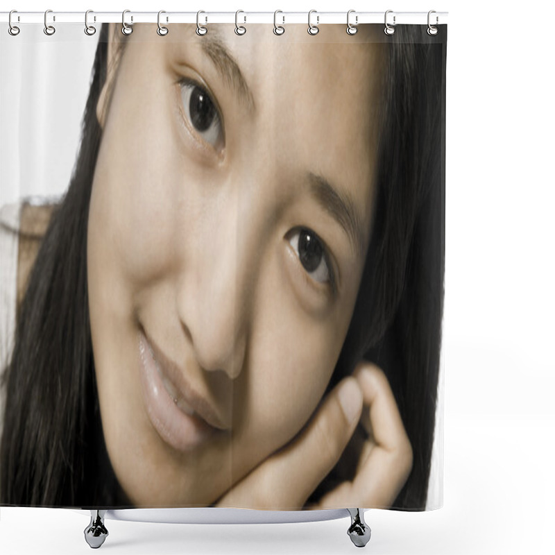 Personality  Asian Model Looking Lovely Shower Curtains