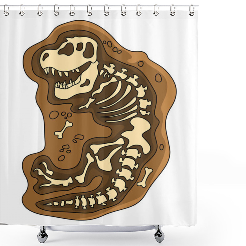 Personality  Dinosaurs Fosil Shower Curtains