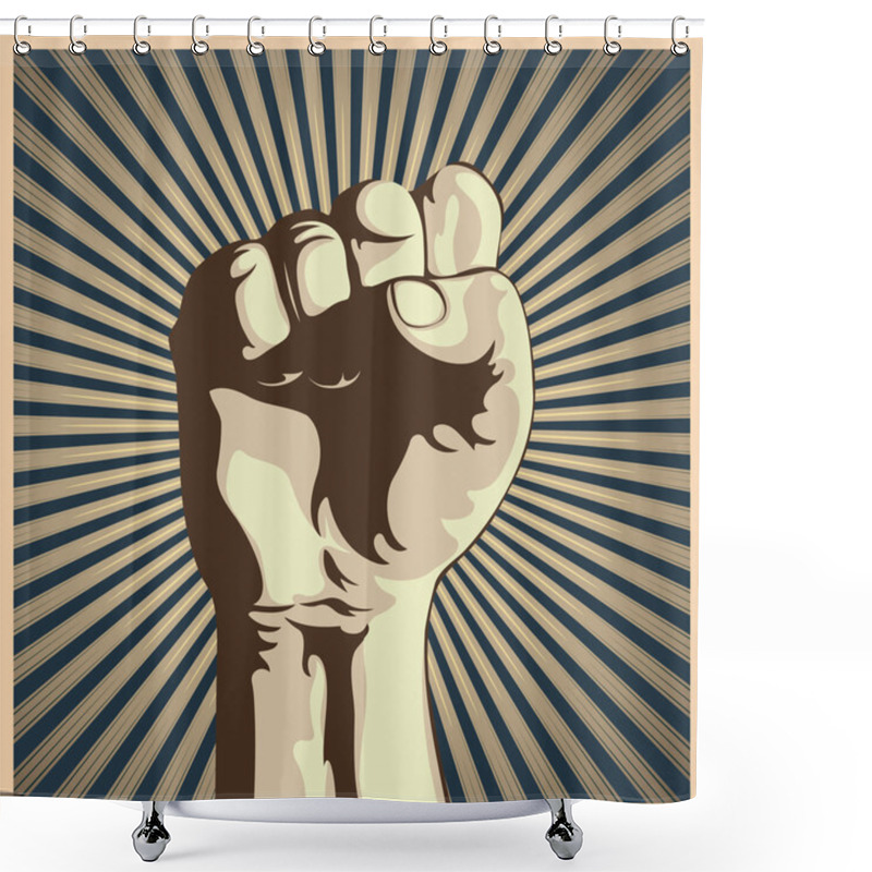 Personality  Clenched Fist Shower Curtains