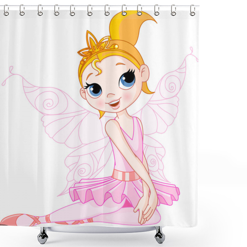 Personality  Cute Fairy Ballerina Sitting Shower Curtains