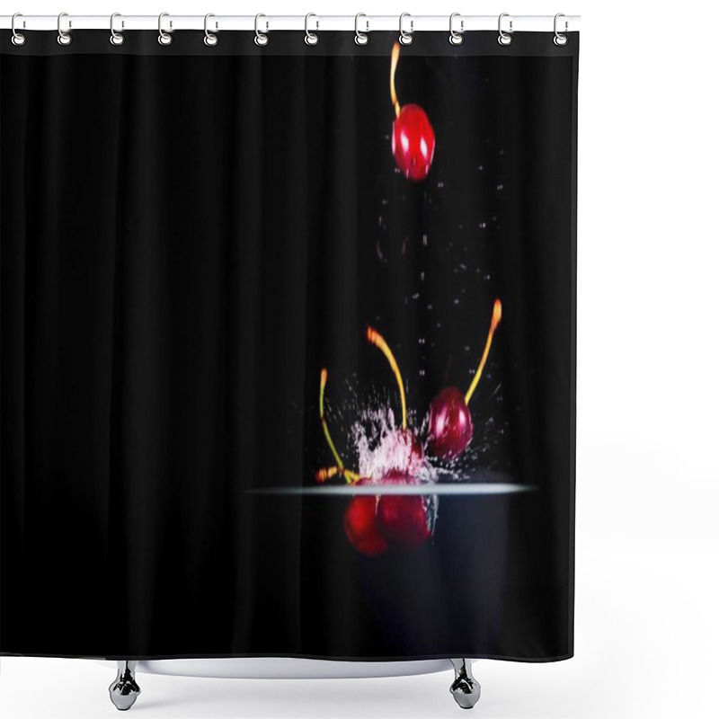 Personality  Fruit Splashing Into Wate Shower Curtains