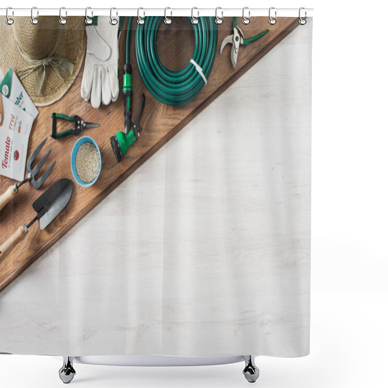 Personality  Gardener's Table Shower Curtains