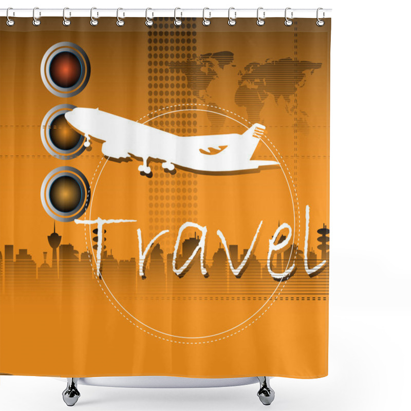 Personality  Traveling Theme Shower Curtains