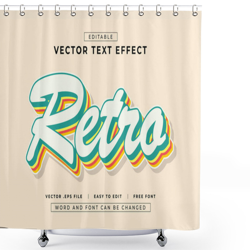 Personality  Retro 3d Editable Text Effects Shower Curtains