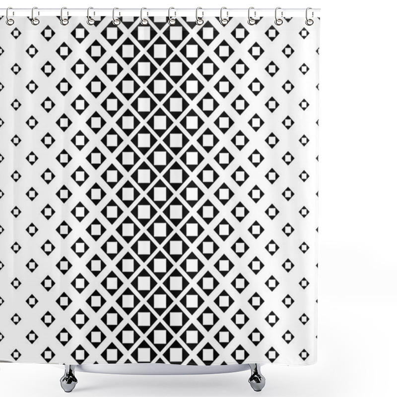 Personality  Abstract Monochrome Square Pattern Design Shower Curtains