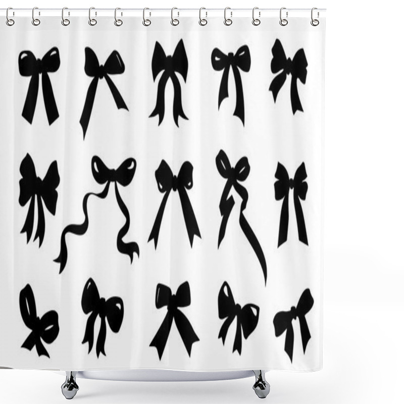 Personality  Ribbon Bow Silhouettes Shower Curtains