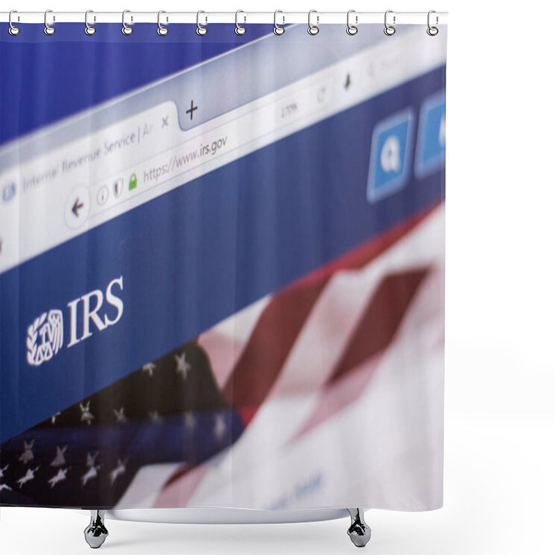 Personality  Ryazan, Russia - March 01, 2018 - Homepage Of Internal Revenue Service Website On A Display Of PC, Web Adress - Irs.gov. Shower Curtains