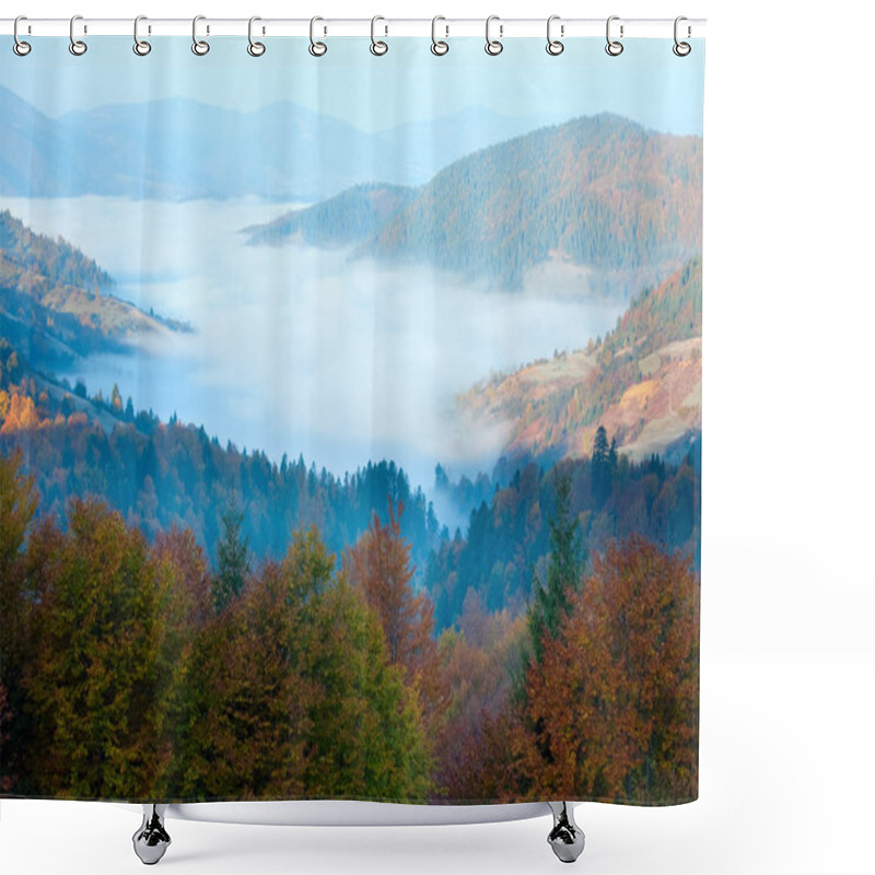 Personality  Autumn Misty Morning Mountain Valley Shower Curtains