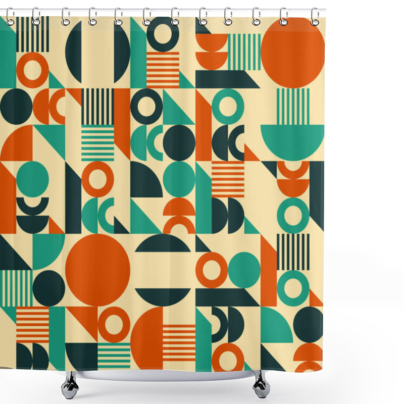 Personality  Retro Geometric Seamless Pattern Shower Curtains