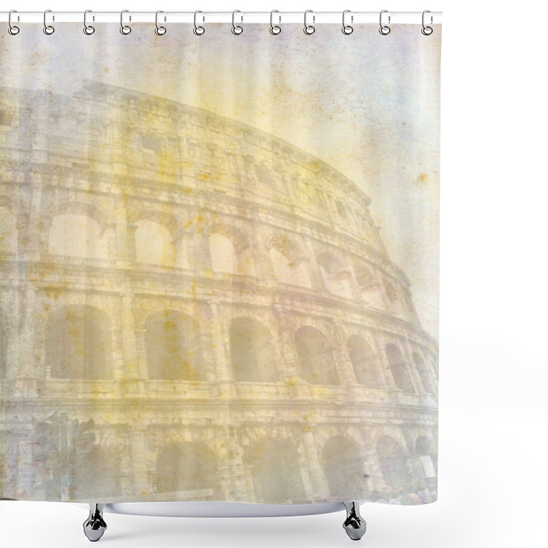 Personality  Great Antique Coliseum Artwork Texture Shower Curtains