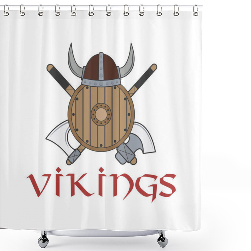 Personality  Vikings Isolated Vector Label , Labels, Badges, Logos , And Designed Elements Shower Curtains