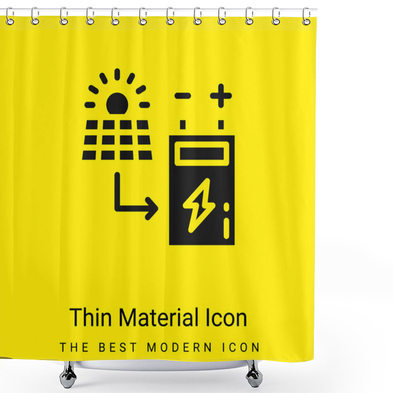 Personality  Battery Minimal Bright Yellow Material Icon Shower Curtains