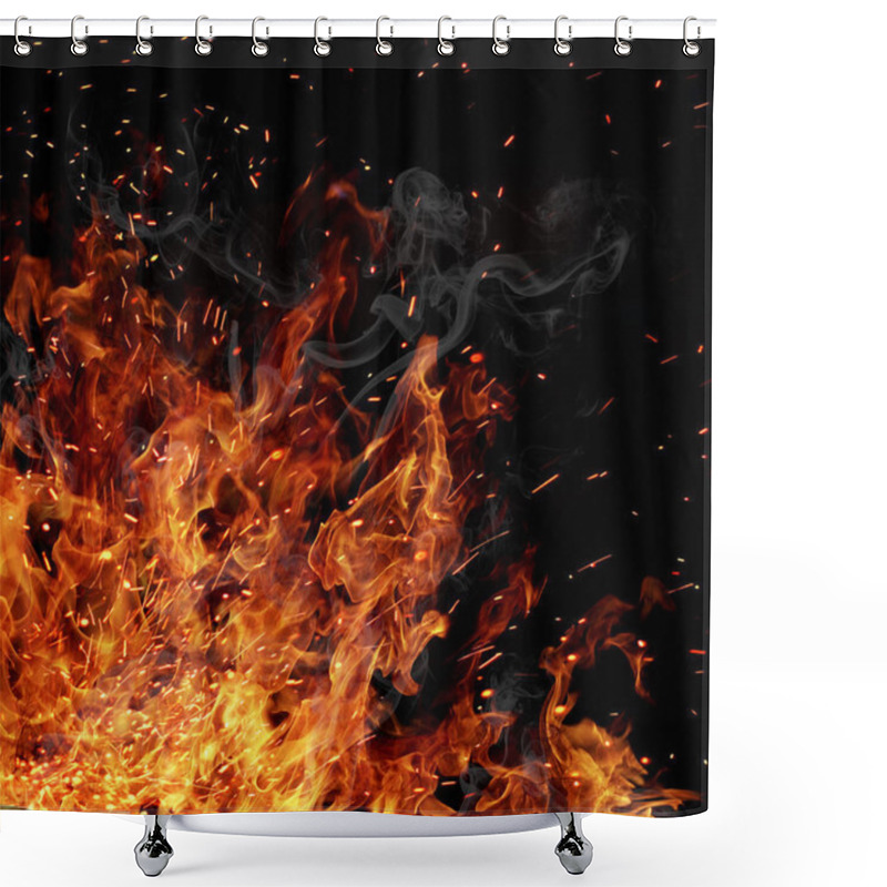 Personality  Firestorm Texture. Bokeh Lights On Black Background, Shot Of Fly Shower Curtains